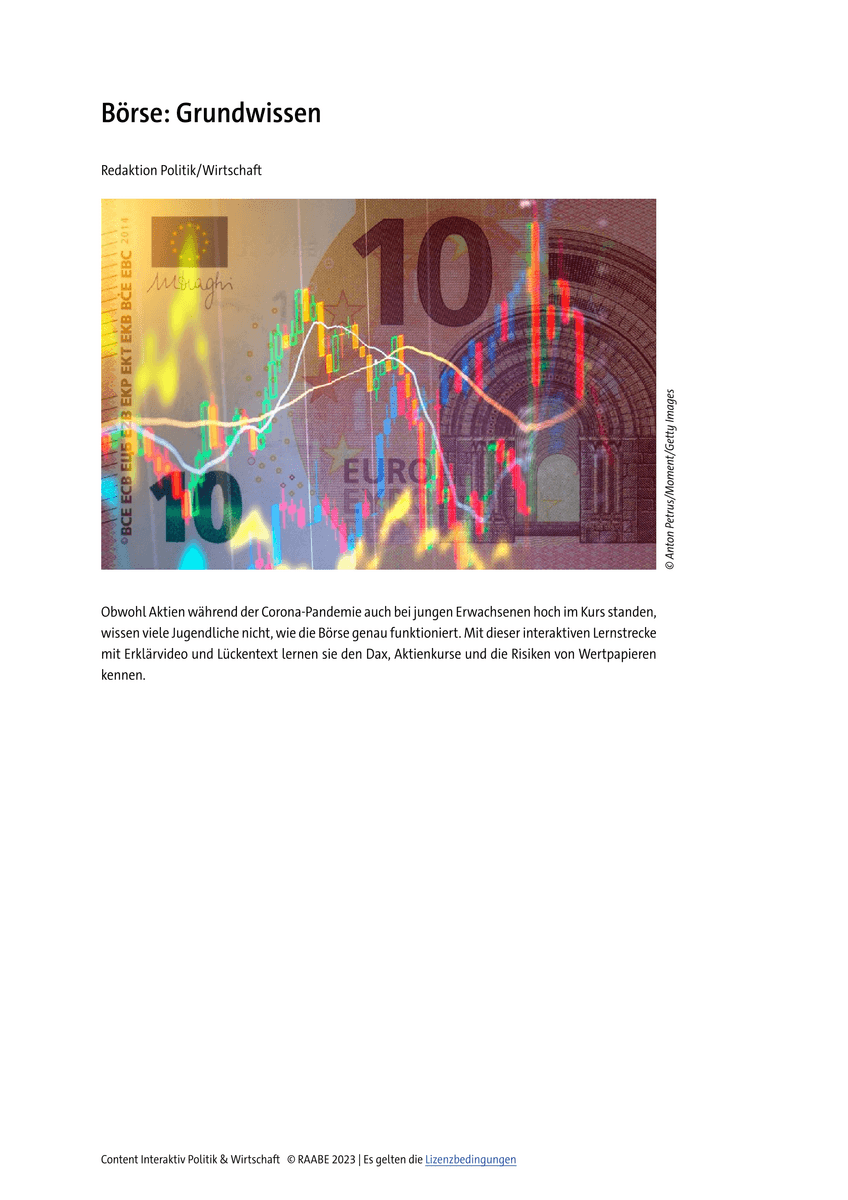 Lernen & Üben: Börse: Grundwissen Lernen & Üben: Börse: Grundwissen