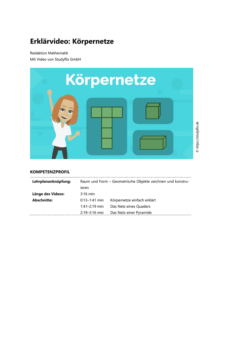 Lernen: Erklärvideo Körpernetze Lernen: Erklärvideo Körpernetze