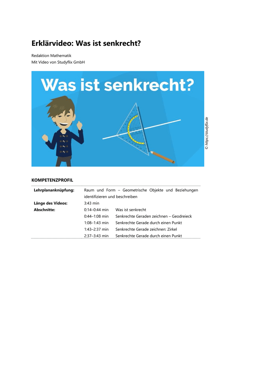 Lernen: Erklärvideo Was ist senkrecht? Lernen: Erklärvideo Was ist senkrecht?