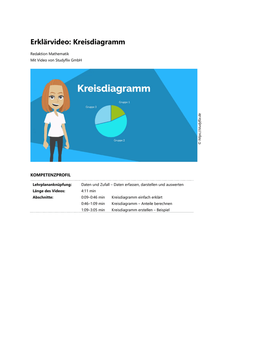 Lernen: Erklärvideo Kreisdiagramm Lernen: Erklärvideo Kreisdiagramm