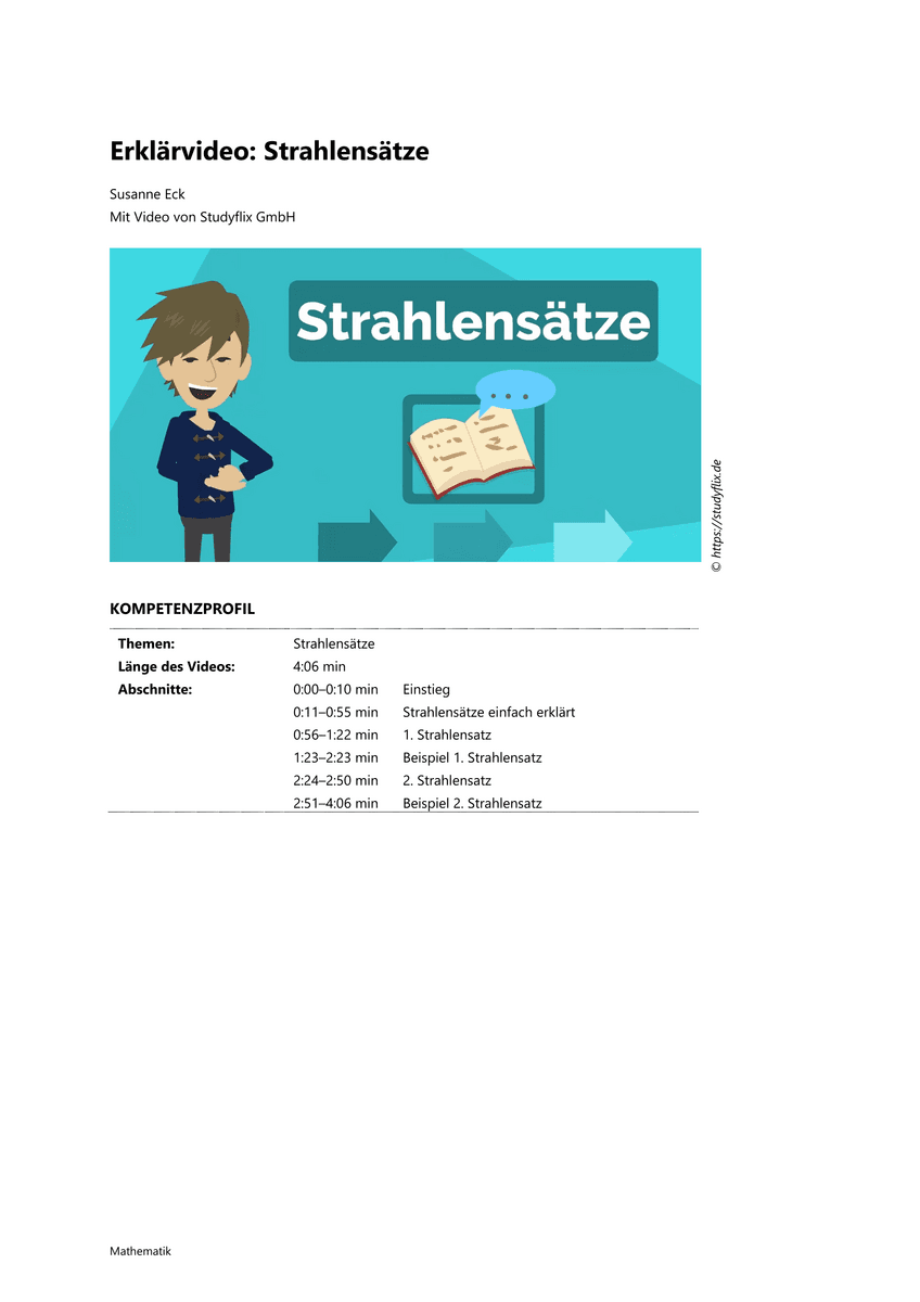Lernen: Erklärvideo Strahlensätze Lernen: Erklärvideo Strahlensätze