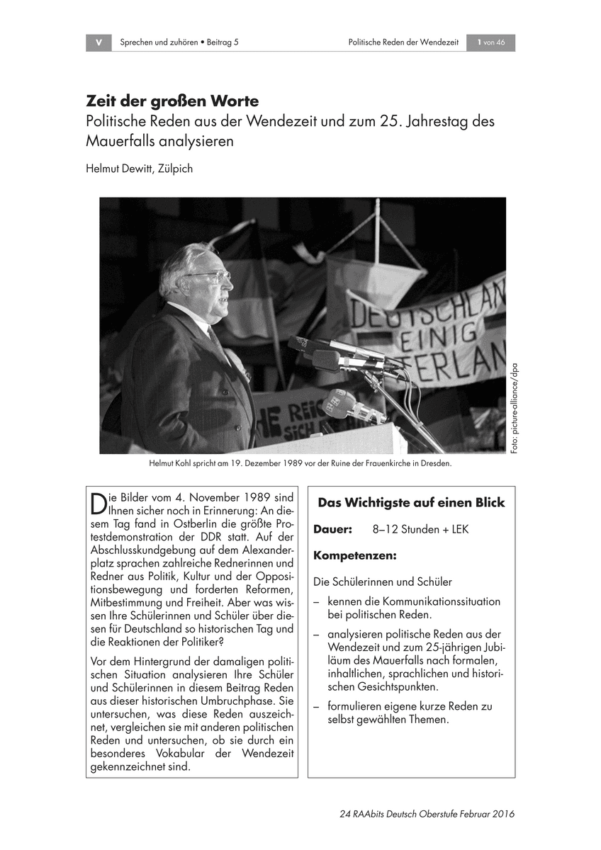 Zeit der großen Worte Zeit der großen Worte