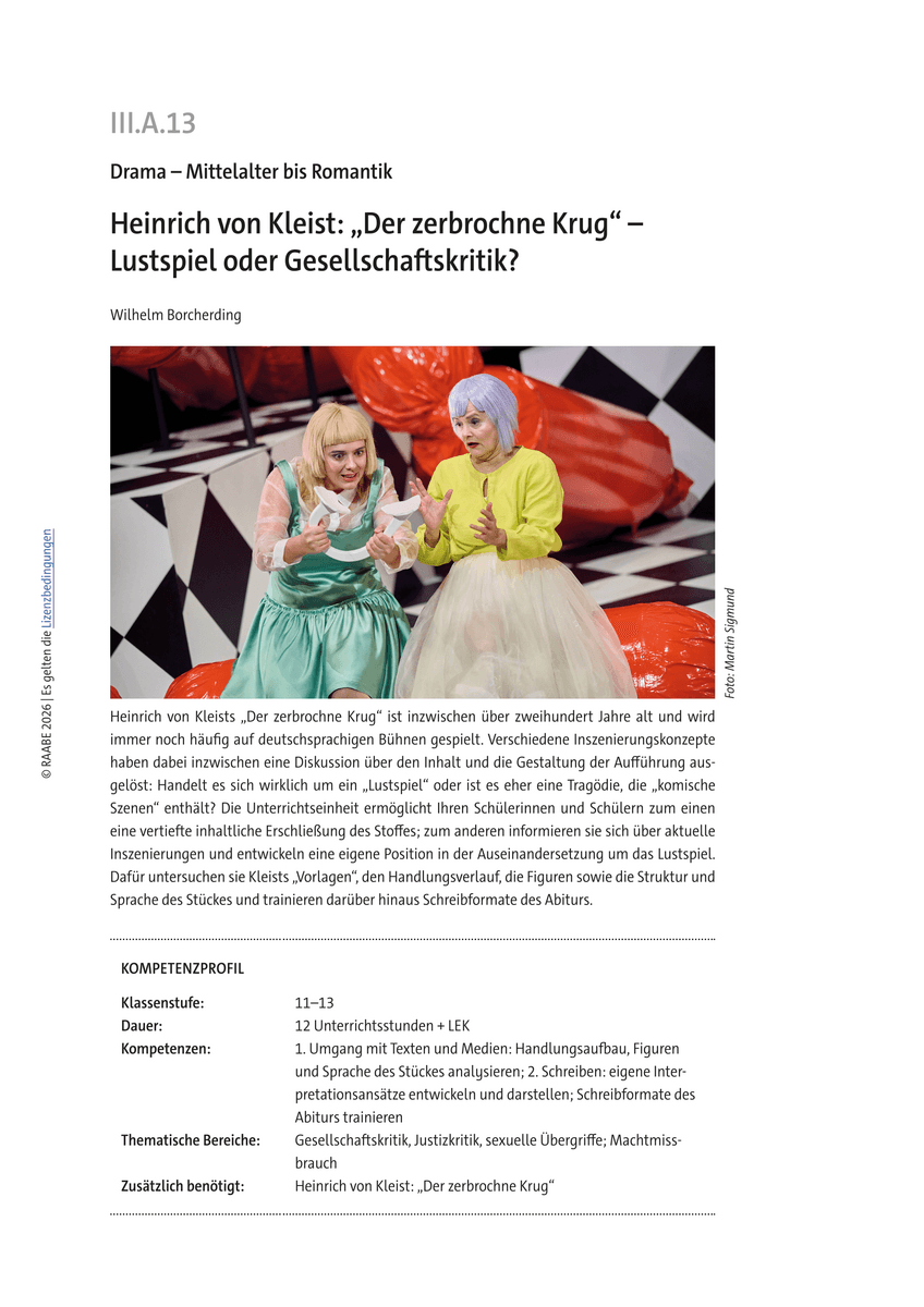 Heinrich von Kleist: „Der zerbrochne Krug“ Heinrich von Kleist: „Der zerbrochne Krug“