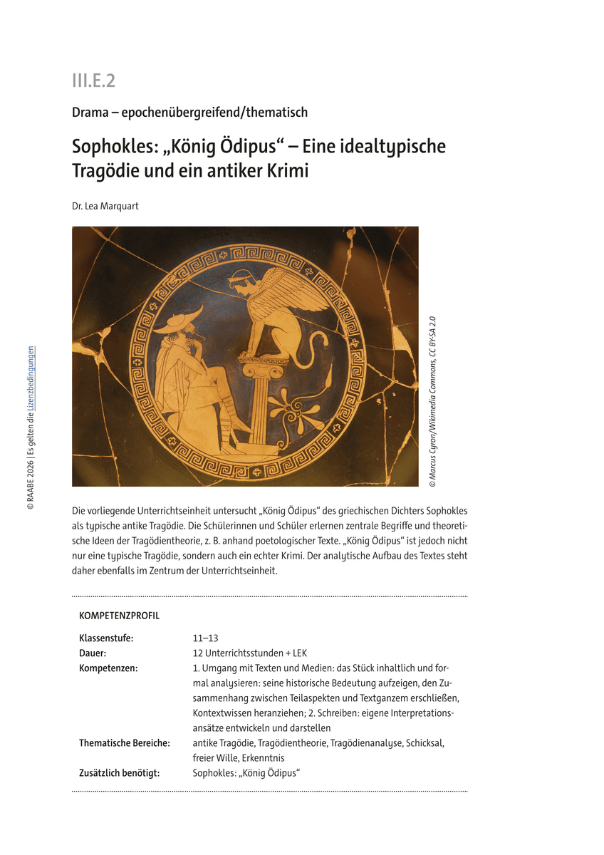 Sophokles: „König Ödipus“ Sophokles: „König Ödipus“