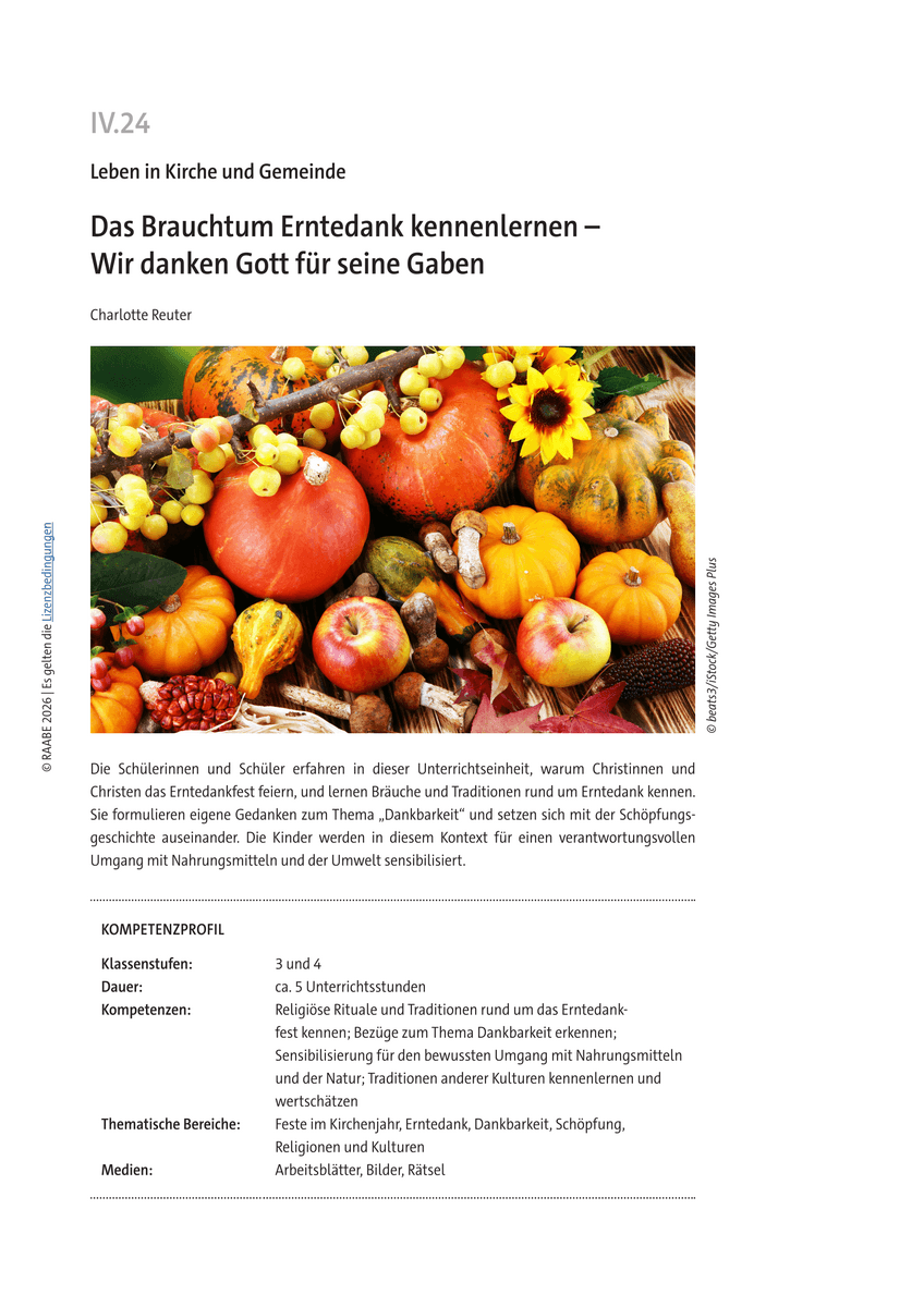 Das Brauchtum Erntedank kennenlernen Das Brauchtum Erntedank kennenlernen