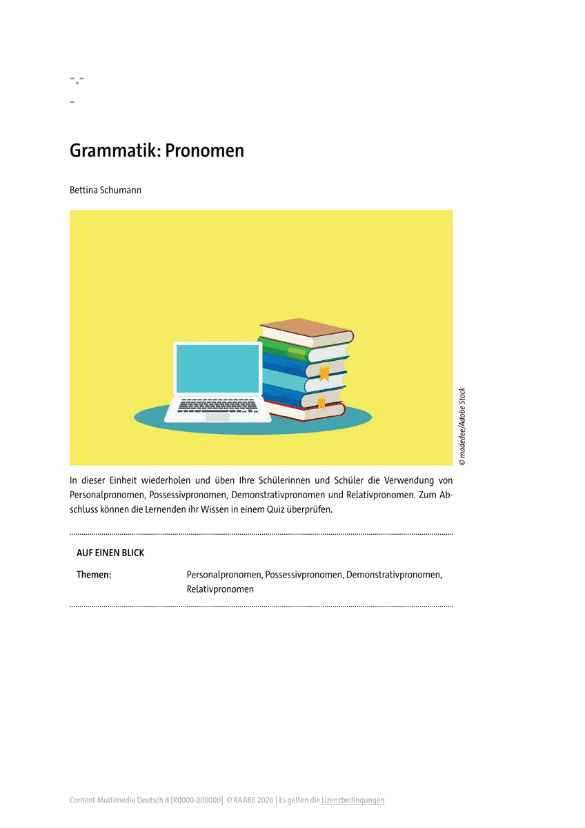 Grammatik: Pronomen Grammatik: Pronomen