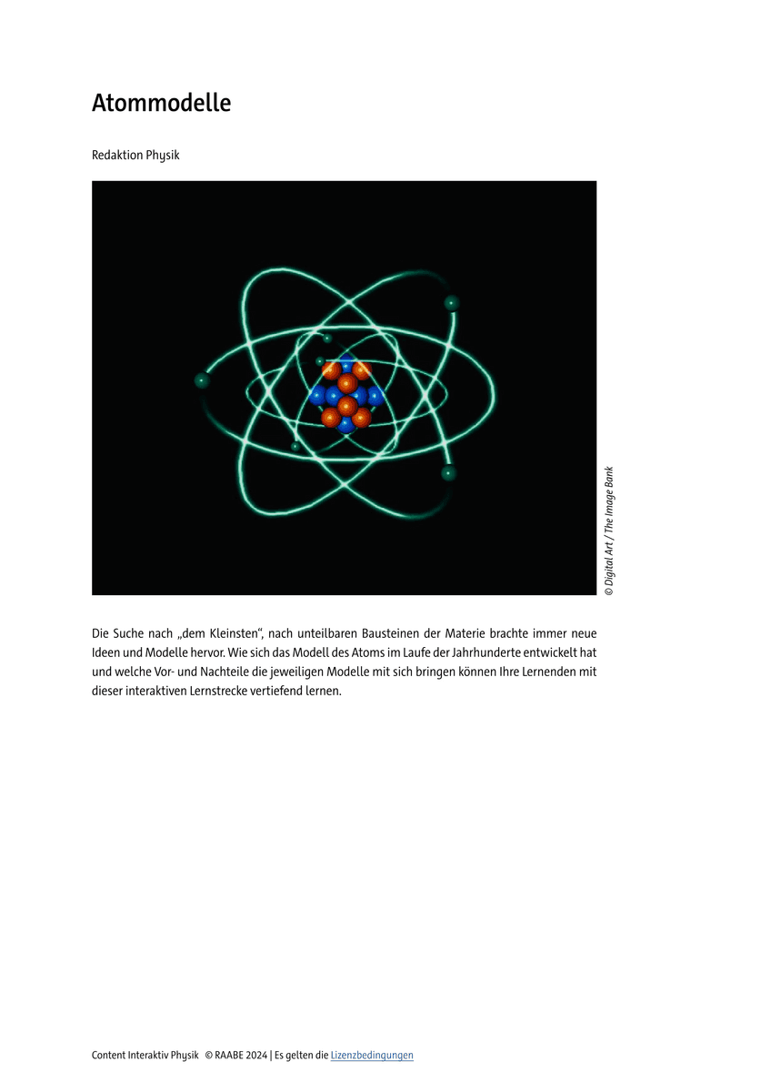 Üben: Atommodelle Üben: Atommodelle