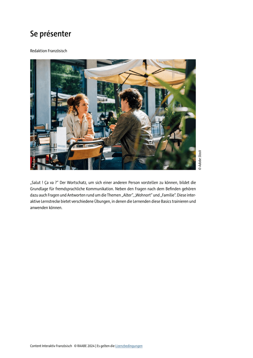 Se présenter Se présenter