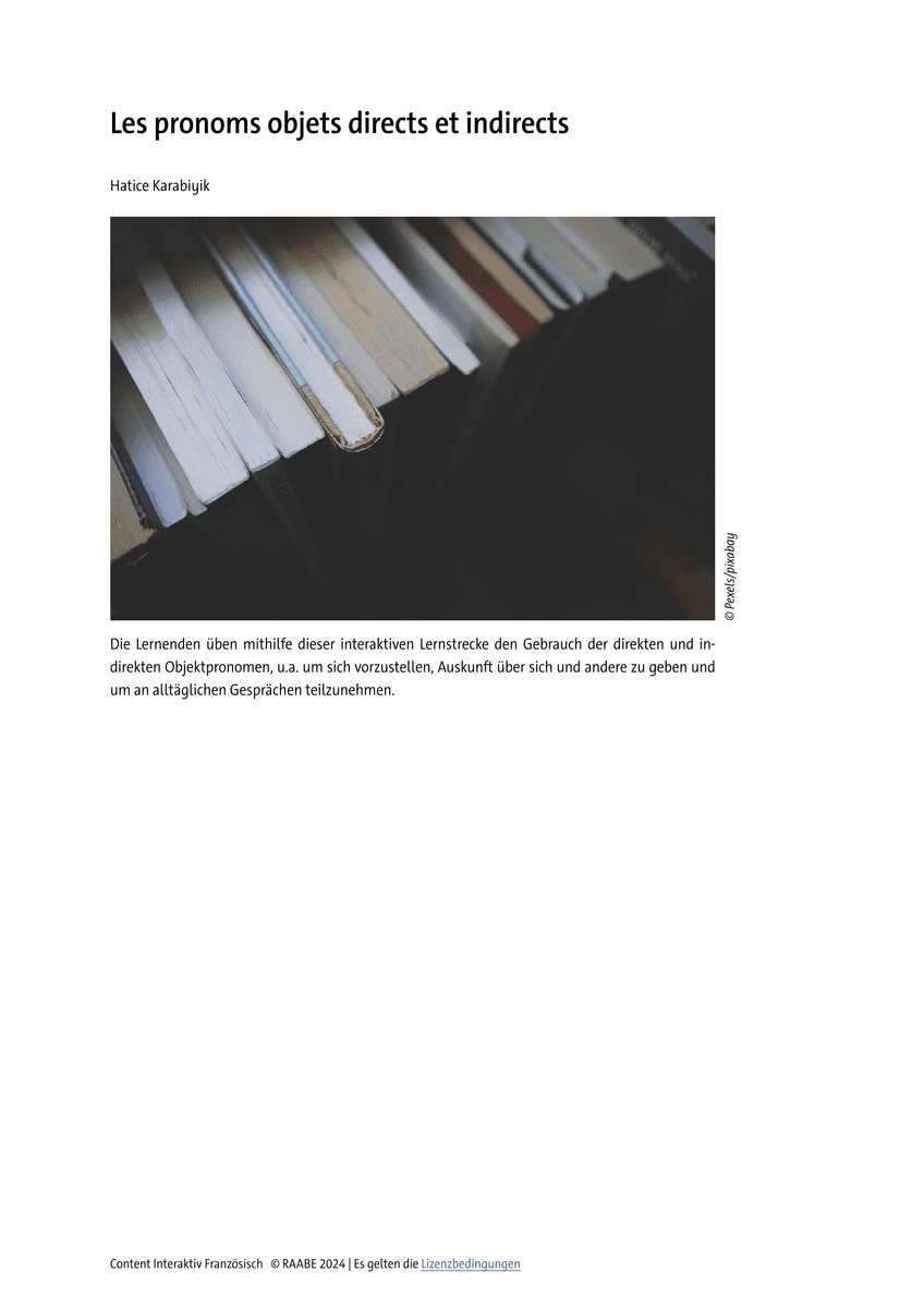 Les pronoms objets directs et indirects Les pronoms objets directs et indirects