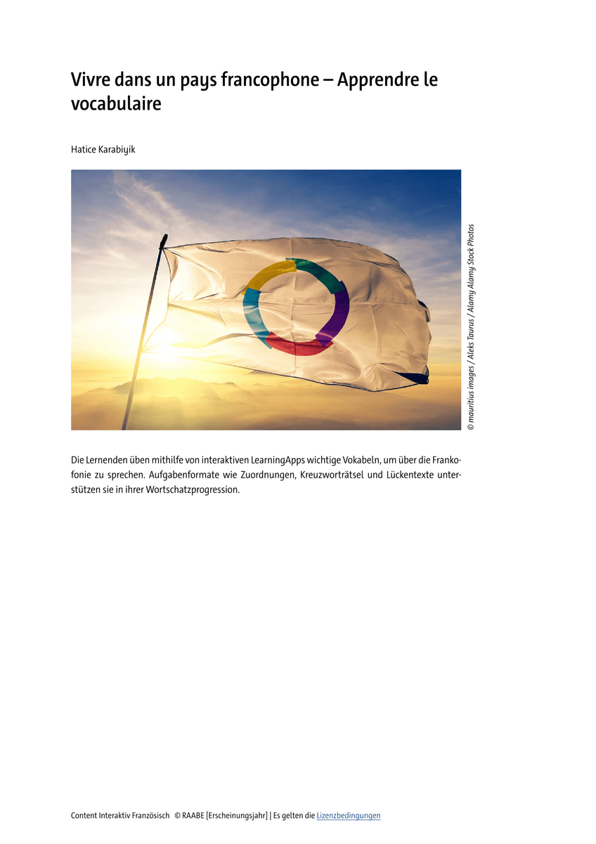 Vivre dans un pays francophone Vivre dans un pays francophone