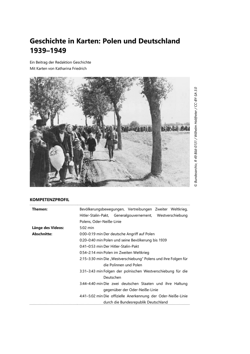 Geschichte in Karten: Polen und Deutschland 1939–1949 Geschichte in Karten: Polen und Deutschland 1939–1949