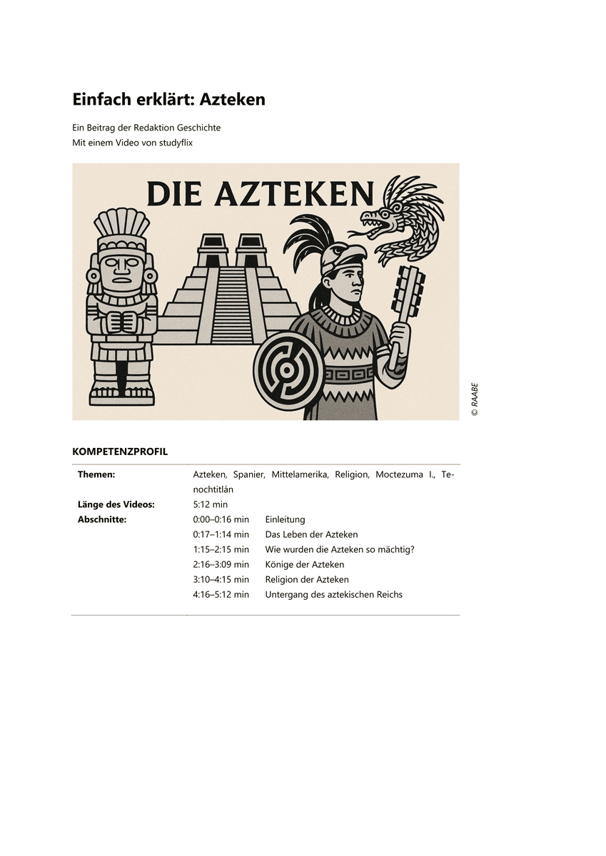 Einfach erklärt: Azteken Einfach erklärt: Azteken