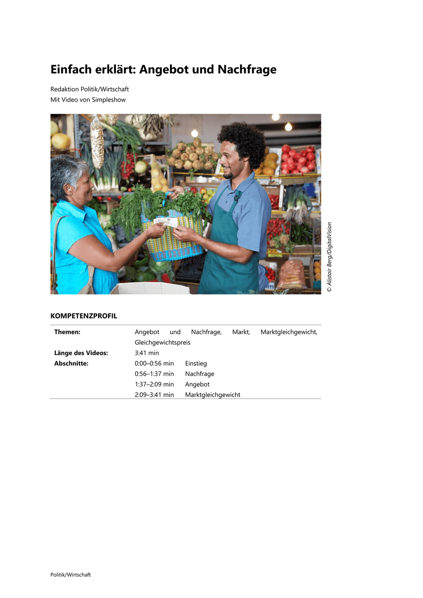 Einfach erklärt: Angebot und Nachfrage Einfach erklärt: Angebot und Nachfrage