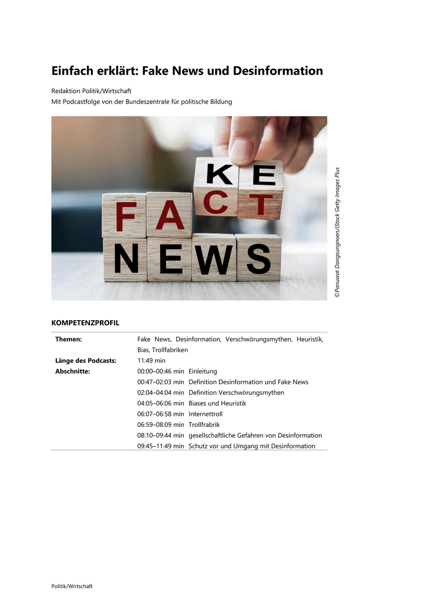 Einfach erklärt: Fake News und Desinformation Einfach erklärt: Fake News und Desinformation