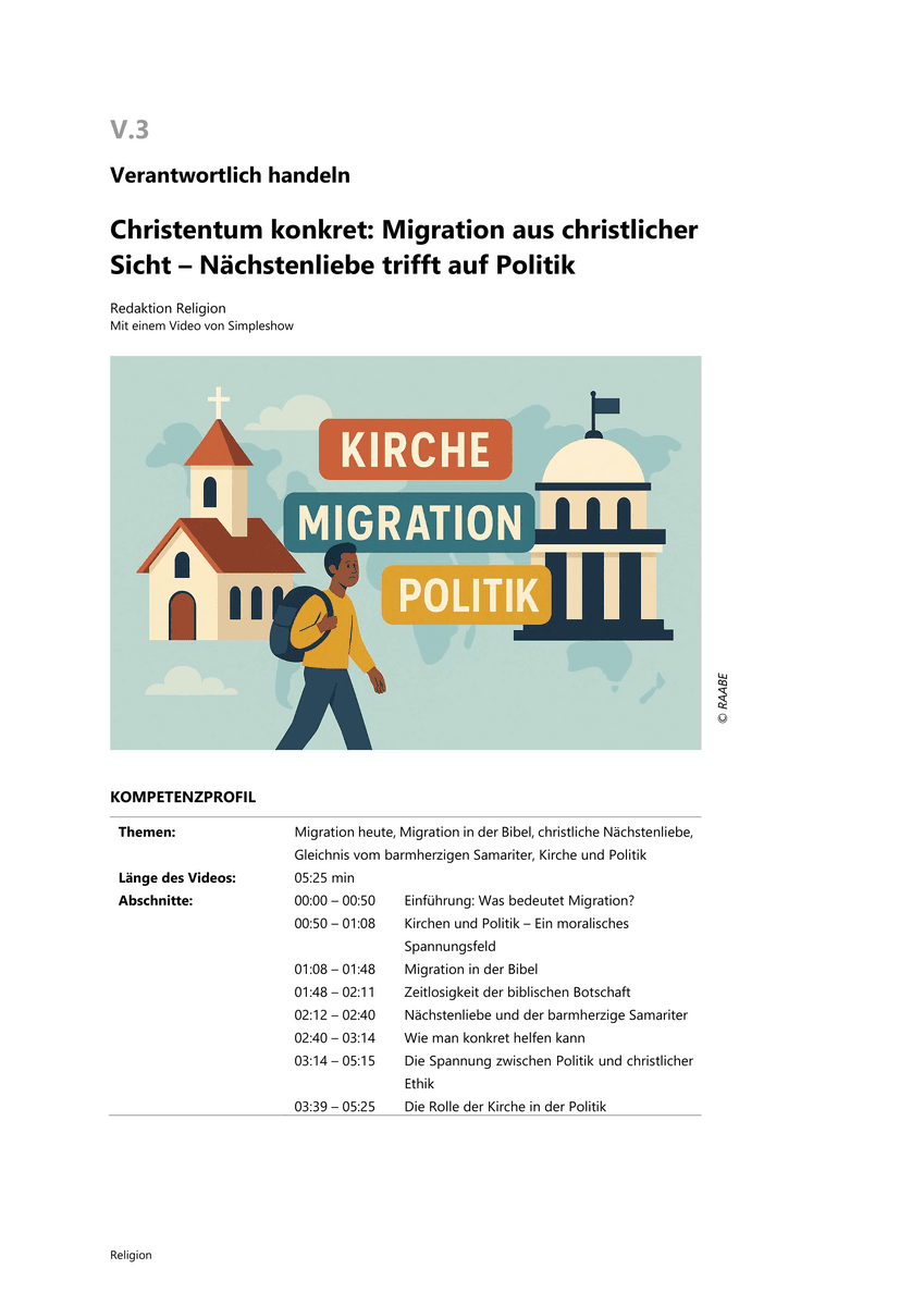 Christentum konkret: Migration aus christlicher Sicht Christentum konkret: Migration aus christlicher Sicht