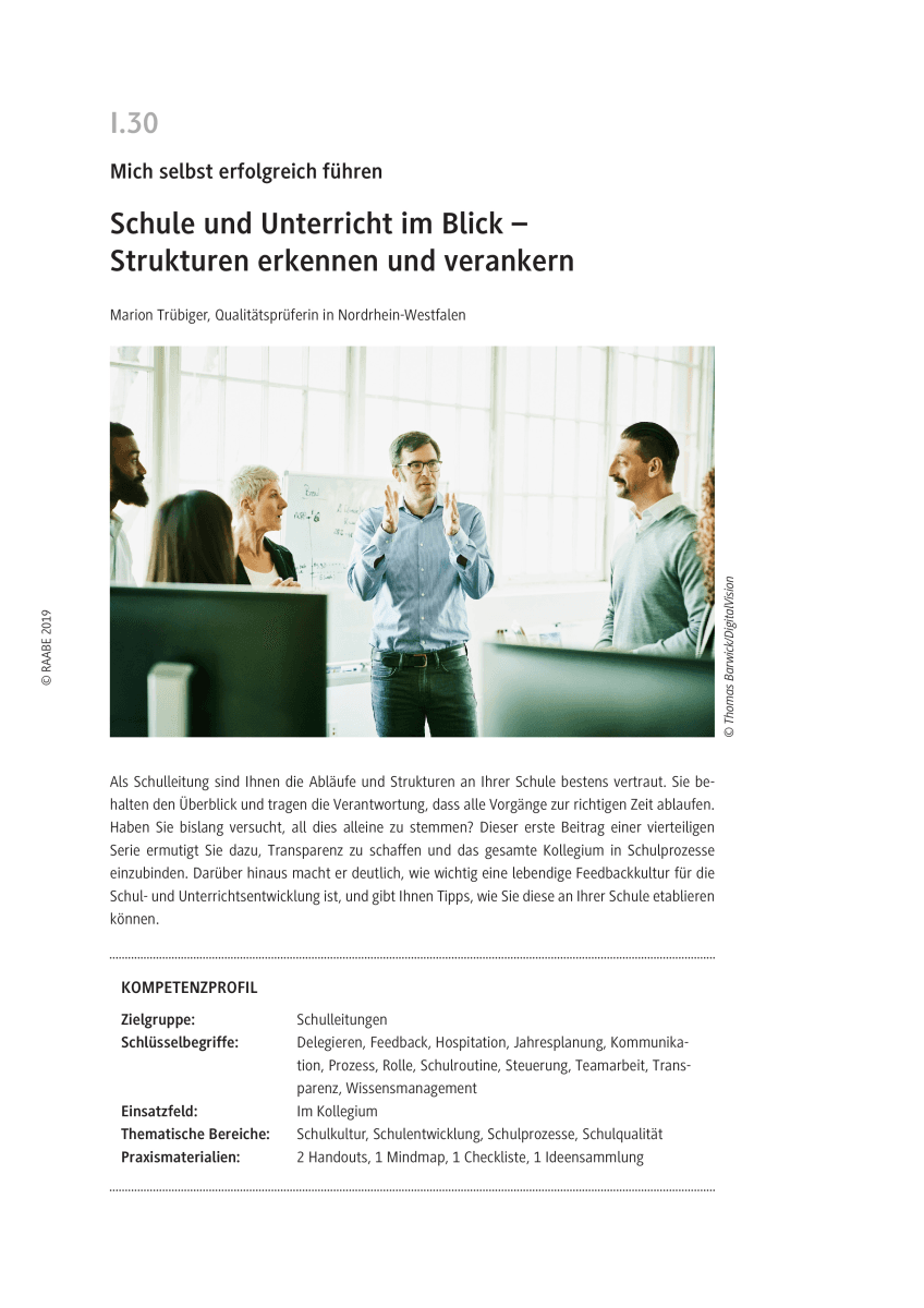 Schule und Unterricht im Blick Schule und Unterricht im Blick