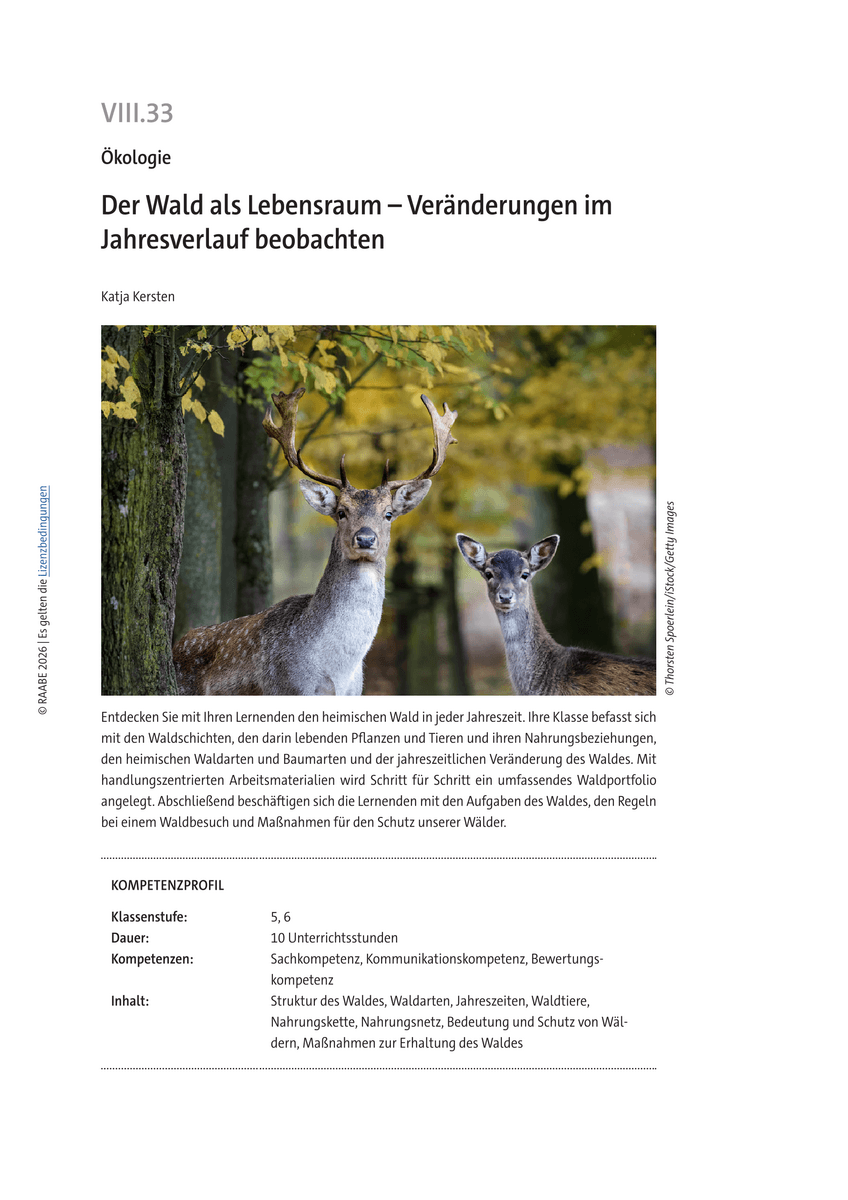 Der Wald als Lebensraum Der Wald als Lebensraum