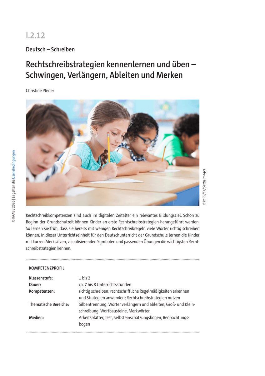 Rechtschreibstrategien kennenlernen und üben Rechtschreibstrategien kennenlernen und üben