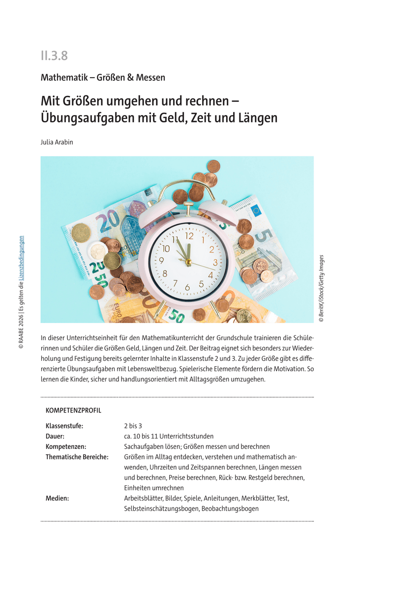 Mit Größen umgehen und rechnen Mit Größen umgehen und rechnen