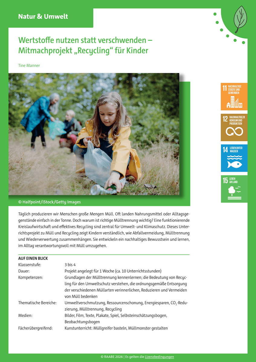 Wertstoffe nutzen statt verschwenden Wertstoffe nutzen statt verschwenden