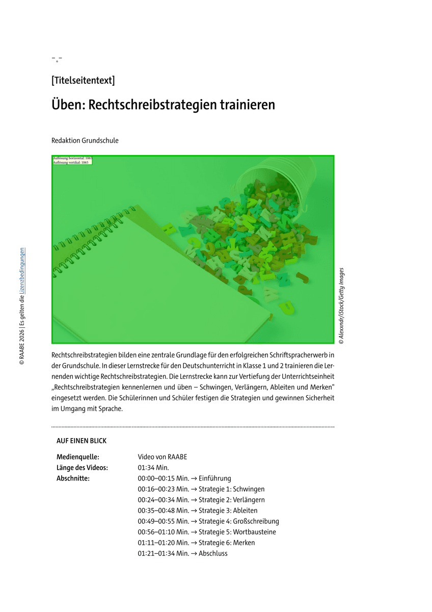 Üben: Rechtschreibstrategien trainieren Üben: Rechtschreibstrategien trainieren