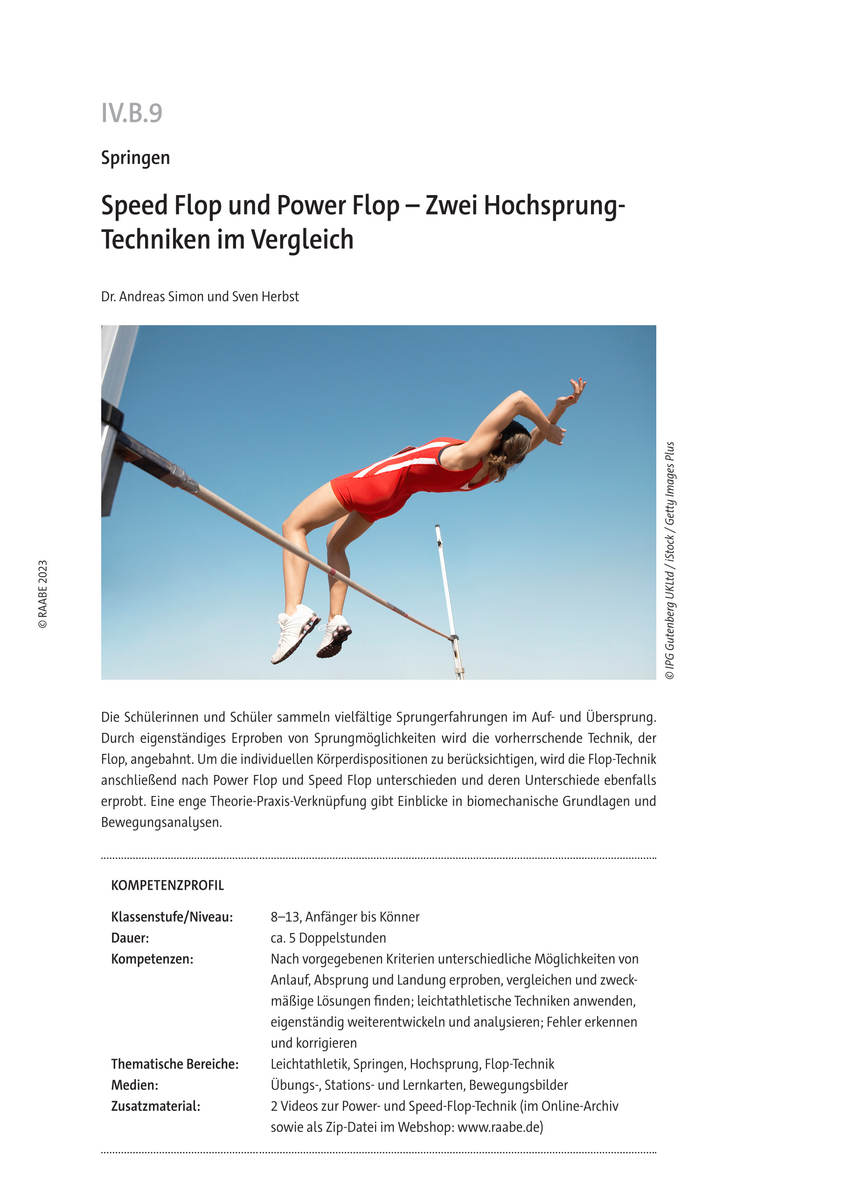 Speed Flop und Power Flop Zwei Hochsprung-Techniken im Vergleich