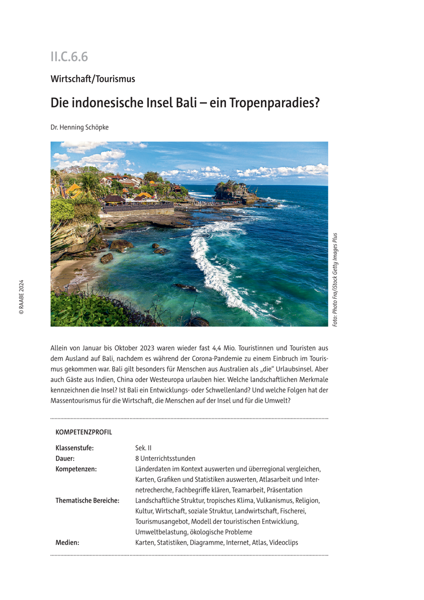Die indonesische Insel Bali Ein Tropenparadies?