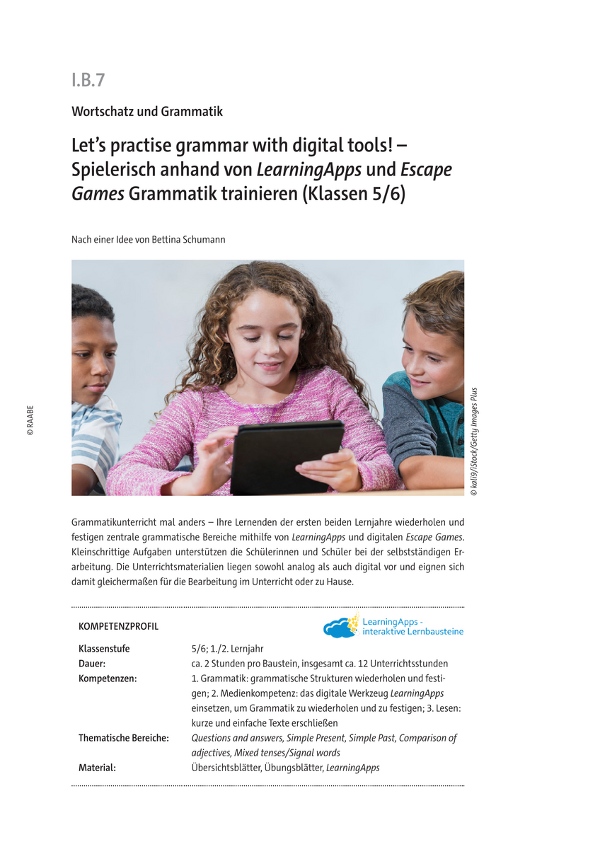 Let’s practise grammar with digital tools! Spielerisch anhand von