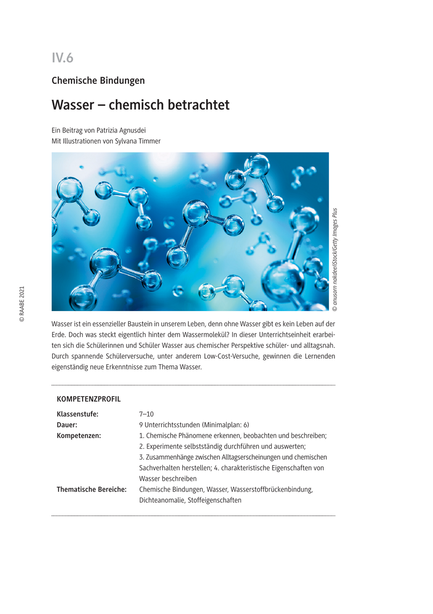 Wasser Chemisch betrachtet
