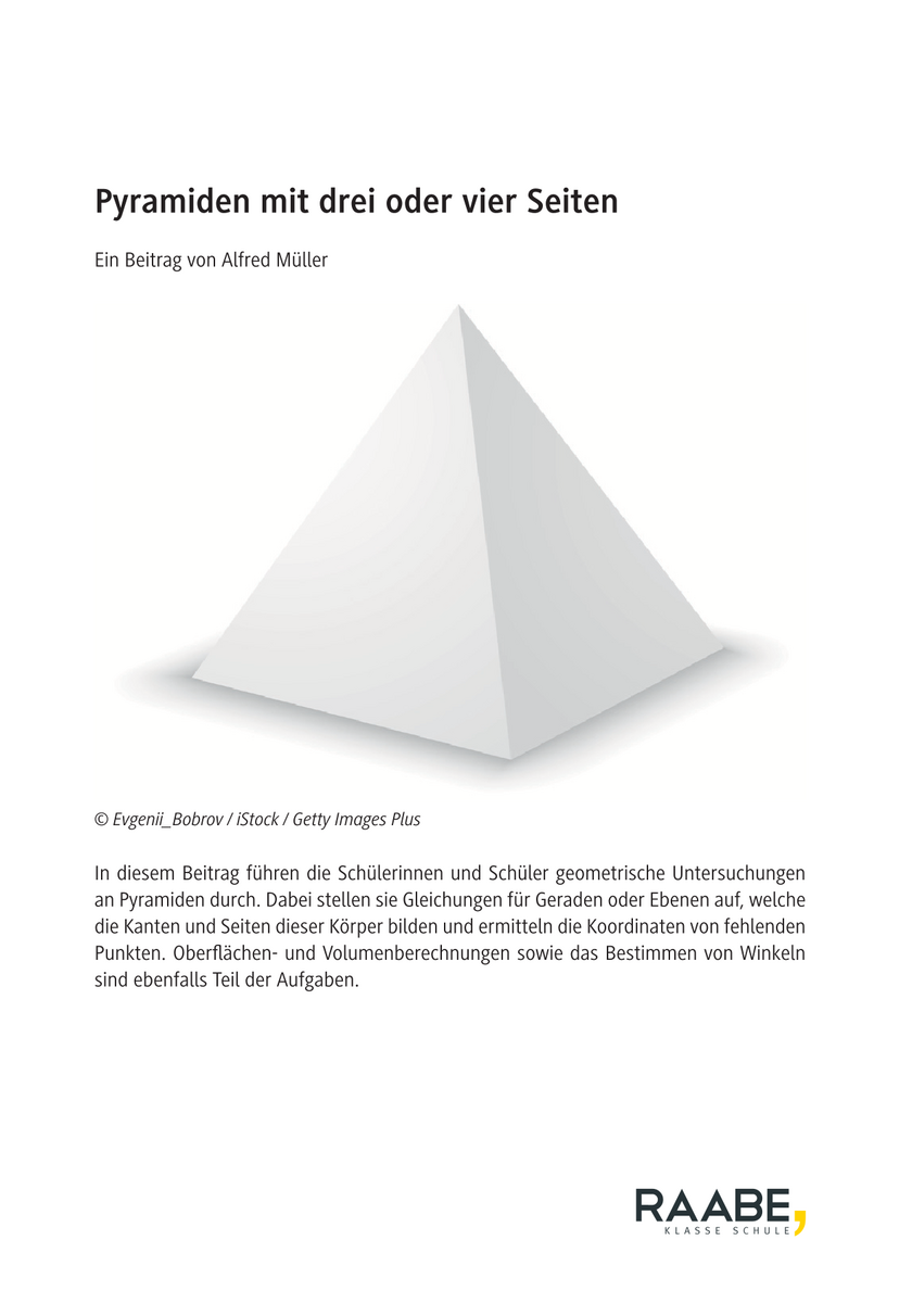 Pyramiden mit drei oder vier Seiten